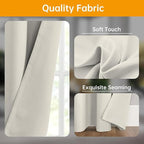 Room Divider Curtains Flexible Ceiling Tracks Set Curtain Track Ceiling Mount Blackout Curtain for Living Room Bedroom Ceiling Curtain Rod Privacy Dividers Panels W100 x H108 Beige Drape & Black Rail