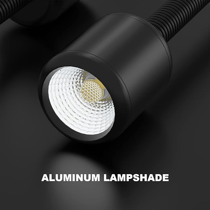 LED Machine Light with Strong Magnetic Base and Flexible Gooseneck for Lathe and Drill Press, 1200 Lumens, 12W 120V