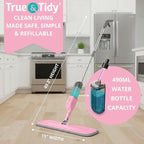 Heavy Duty Spray Mop for Floor Cleaning, Refillable Water Bottle, Use Any Cleaning Solution, Machine Washable Mop Pads, 360° Swivel Head