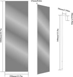 ANYHI Over The Door Mirror, 42"x14" Door Mirror Full Length, 2 Hooks, Over The Door or Wall Monuted, Aluminum Frame, for Bedroom Bathroom Checkroom, Black