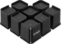 Bed Risers, Oversized Furniture Risers, 6 inch Raise Blocks for Bed Couch Desk Sofa Table Lifts, Furniture Legs Lifters Support up to 6000 Lbs (Black, 8 Pack Set)
