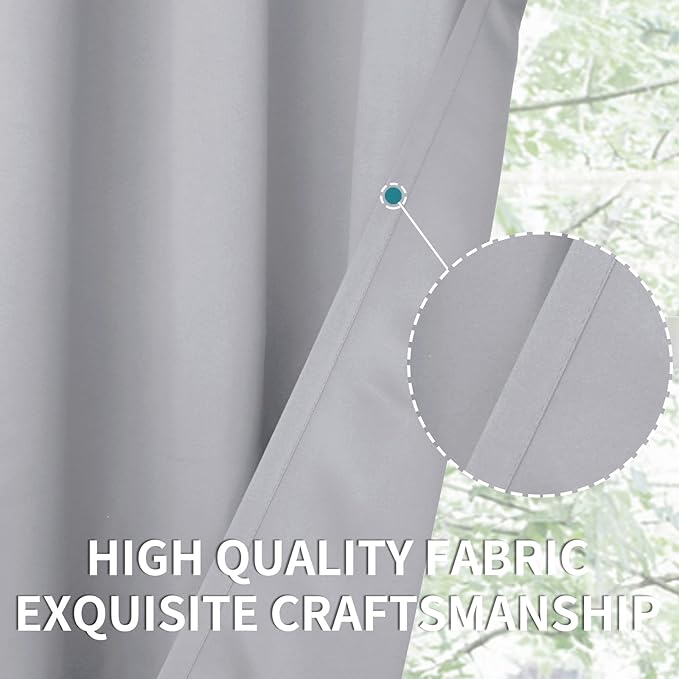 BGment Light Grey Sliding Door Curtain 96 Inch Long - Wide Room Darkening Room Divider Curtain for Bedroom Privacy Themral Insulated Grommet Room Separator Drape, 1 Panel, 100 X 96