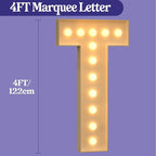 Marquee Letters 4 Feet Tall, 4FT Large Light up Letters T, Big Sign T with Warm White Light for Birthday Wedding Proposal Engagement Graduation Party Backdrop Decorations