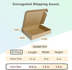 MEBRUDY 11x8x2 Inches Shipping Boxes Pack of 25, Small Corrugated Cardboard Box for Mailing Packing Literature Mailer