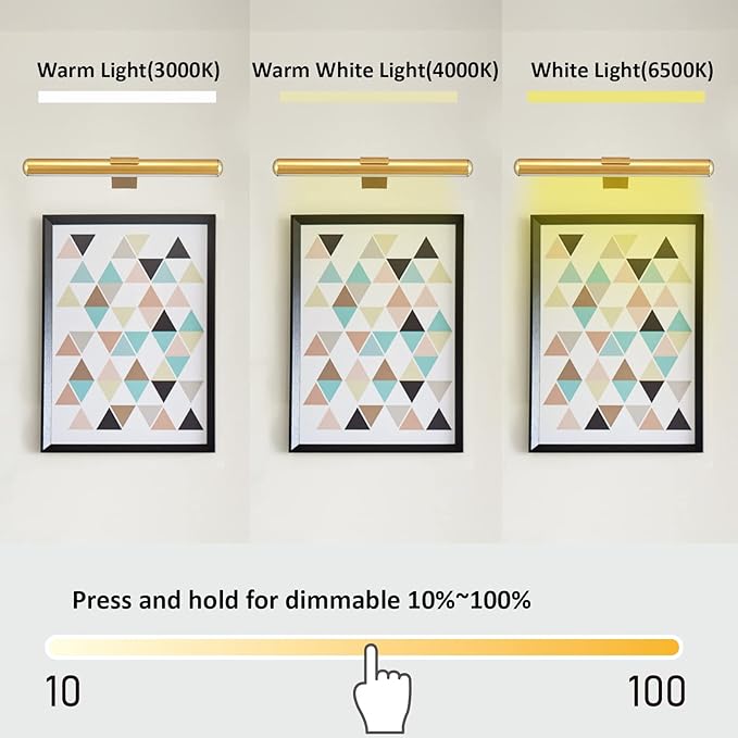 MIOBLUE Rechargeable Picture Lights with Remote,Full Metal Painting Light Display LED Battery Lamp with 3 Lighting Modes, Dimmable Dartboard Light with Timer for Frame Portrait Art