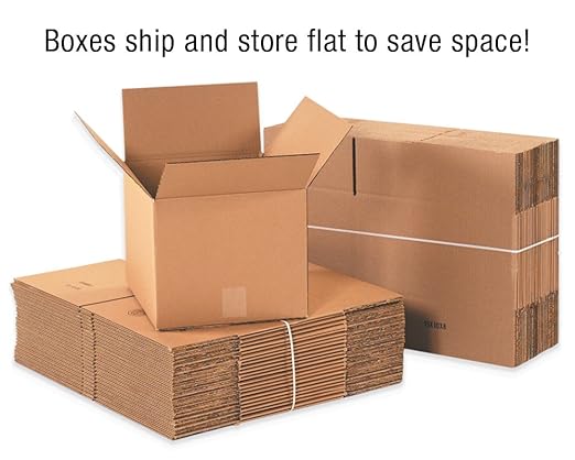 BOX USA Shipping Boxes 4"L x 4"W x 8"H, 25-Pack Tall Corrugated Boxes for Shipping, Packaging, Moving, Storage Box for Home or Business, Strong Wholesale Bulk Boxes