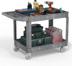 Heavy Service Utility Cart on Wheels,Tool Cart on Wheels, Service Cart for Garage, Warehouse, Workshop, Office, Cleaning (Gray-45.7 inch)