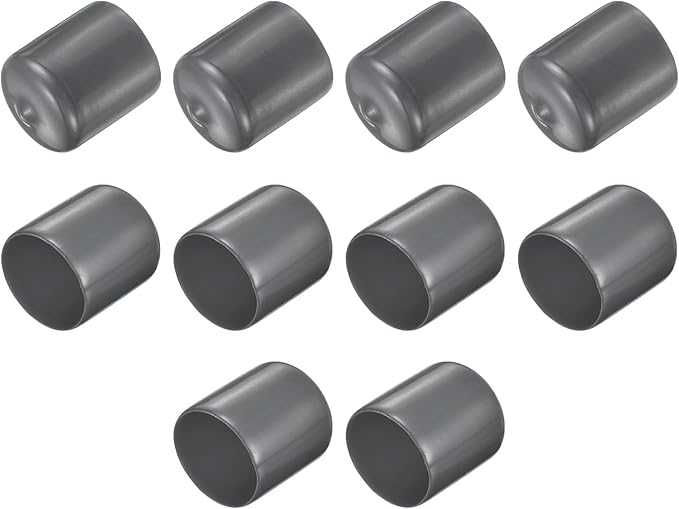 uxcell 10pcs Rubber End Caps 27mm ID Vinyl Round End Cap Cover Screw Thread Protector Dark Grey