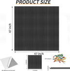 Large Felt Bulletin Board 47x47 Inch, 16pcs Peel and Stick Felt Wall Tiles Modern Push Pin Board for Wall Organization