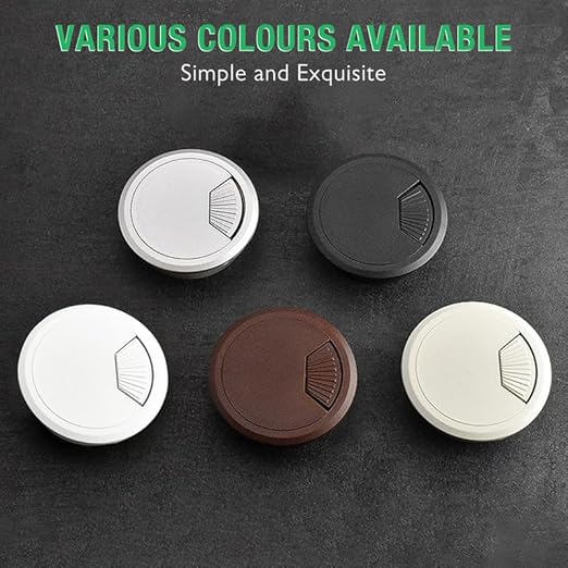 5 Pcs Desk Grommet 2-1/16" / 53 mm, Desk Cord Hole Cover, Cable Grommet ABS Plastic, Desk Hole Grommet for Home & Office Pc, Detachable Adjustable Cable Cord Organizer-Reddish Brown
