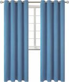 BGment Blackout Curtains for Bedroom - Grommet Thermal Insulated Room Darkening Curtains for Living Room, Set of 2 Panels (52 x 95 Inch, Faded Denim)