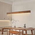EDISLIVE Wood Linear LED Pendant Light Dimmable LED Chandelier 47.2 in Adjustable Linear Hanging Light Fixture 3000K 25W Island Light for Dinning Room Kitchen