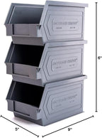Plastic Storage Bins, Hanging, Stackable, Storage Organizer Bin for Warehouses, Workshops 9-Inch x 5-Inch x 5-Inch, Red, 12-Pack