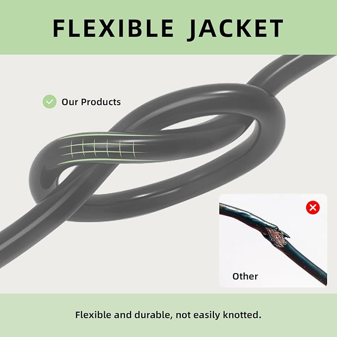 EP 12 Ft Outdoor Extension Cord, 12/3 SJTW Heavy Duty Extension Cable with 3 Prong Grounded Plug, 15 AMP Power Cord for Lawn, Garden, Appliances, Gray
