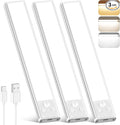 Motion Sensor Under Cabinet Lights, 2500mAh 12inch Battery Operated Wireless Under Counter Lights Indoor, Magnetic 108-LED Dimmable Closet Lights for Kitchen with 3 Color Temperature, 3 Packs