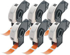 BETCKEY - Multi-Purpose Address Labels Replacement for Brother DK-1204 (0.66 in x 2.1 in), Compatible with Brother QL Label Printers [6 Rolls/2400 Labels, Orange]