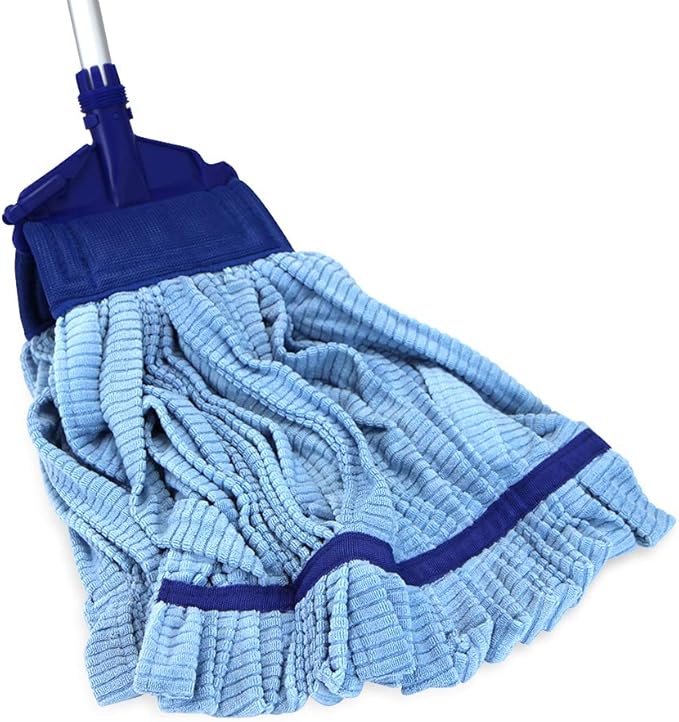Arkwright Microfiber Tube Mop Head Replacement - Heavy Duty, Lint Free, Super Absorbent & Bleach-Safe, Janitorial Essential for Commercial & Industrial Floor Cleaning, 21 oz, Blue