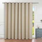 BGment Fashion Sliding Door Curtain 180 X 96 Inches, Wide Thermal Blackout Curtains Room Darkening Room Divider Window Curtain, 1 Panel, Beige, 96 Length X Wide 180