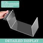 10 Pcs Acrylic Display Stands, 12" Clear Rectangular Display Shelf for Showcase, Collectibles, Cupcake, Dessert