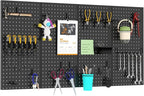 4 PCS - 12" W x 24" H x 0.78" D Metal Pegboard Wall Organizer, Compatible with All 1/8" and 1/4" Hooks, Suitable for Wall Home, Garage Tool Storage, Office Organization, Craft Room, Kitchen