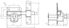 GateMate Long Throw Gate Lock 1490146, Euro Profile Keyed Alike Lock for Sheds & Gates, Keyed Outside with Thumb Turn Inside, 316 Stainless Steel, for Wooden Gates & Doors Up to 2” (50mm), 5 Keys