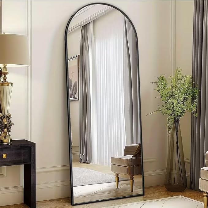 59"x20"Floor Mirror Full Length,Arched Full Length Mirror with Stand,Full Body Mirror,Hanging or Large Leaning for Bedroom Living Room Black