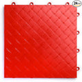 Big Floors RaceDeck Diamond Plate Design, Durable Interlocking Modular Garage Flooring Tile (Red, 24 Pack of 12 x 12" Tiles)