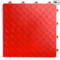 Big Floors RaceDeck Diamond Plate Design, Durable Interlocking Modular Garage Flooring Tile (Red, 48 Pack of 12 x 12" Tiles)