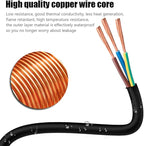 6FT 12/3 Outdoor Extension Cord, Heavy Duty 3-Outlet SJTW Indoor/Outdoor Three-Prong Power-Cord 12-Gauge Grounded 15-Amp 1875 Watts