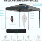 10X10 Pop Up Canopy Tent with 3 Sidewalls,Easy Up Canopy,Commercial Instant Shelter,Heavy Duty One Person Set Up Event Tent,Gray