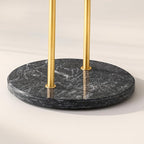 pickpiff Necklace Holder Stand: 2 Tier Jewelry Organizer with Marble Base, Gold Jewelry Tree Display for Bracelets, Rings, Earrings, Gold and Black