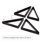 WELLAND Triangle Support Feet Set of 2 for 360 Degree Configurable Gate Collection, Solid Pine Wood, Easy to Install, 2 Pairs of Safety Fence Feet for Freestanding Pet Gates, Espresso (Only Feet)