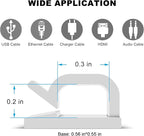 Adhesive Cable Clips White (60 PCS), Upgraded Wire Clips for Cable Management, Strong Cord Clips Wire Holders for The Wall, Under Desk, Led Strip, Electric Wires, Ethernet Cable Clips_Small