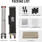 CROWN SHADES 10x10 Pop Up Canopy, Patented Center Lock One Push Tent Canopy, Newly Designed Storage Bag, 8 Stakes, 4 Ropes, Beige