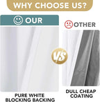 H.VERSAILTEX Pure White Curtains 96 inches Long, 100% Blackout Curtains for Bedroom Thermal Insulated Linen Textured Curtains Living Room Grapes 2 Panel Sets, 52W x 96L - Inch