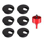 TuTuYa 6PCS Desk Grommet, Desk Grommet 2Inch(50mm) Desk Cable Grommet Desk Cable Hole Covers with Hole Saw, Ideal Solution for Office and Home Table Cable (Black, 2Inch_50mm)