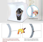 PULUZ Photo Studio Light Box, Portable Folding Photo Light Box with Ring Light and 6 Colors Backdrops,Light Box Photography for Small Size Products