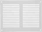 Repa Market 8x6 Inch Air Vent Cover/White Galvanized Steel Louvered Grill Cover with Mesh Screen/Wall or Ceiling Vent/Durable Flush Mount HVAC Register for Indoor and Outdoor Ventilation