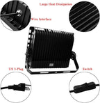 200W LED Flood Light Outdoor, 20000lm Super Bright Work Lights, IP66 Waterproof Security Light with Plug & Switch, 6500K White Spotlight for Garden, Yard, Garage, Basketball Court Lighting