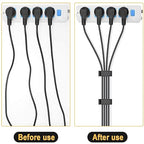 50Pcs Self Adhesive Cable Management Clips,Cable Organizers Wire Clips Cord Holder for PC Laptop Ethernet Cable Desktop Home Office(1.52’’ x 0.59’’ x 0.57’’, Black)