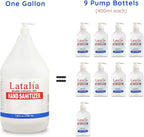 Latalia large Hand Sanitizer Pump 128 fl oz – Pack of 4 with 80% Alcohol Moisturizing Hand Sanitizer Refill Gallon for Home & Office, Unscented Clean Gel, Drying & Non-Sticky for Daily Hand Hygiene