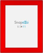 SnapeZo Certificate Frame 8.5x11, Red, 1.25 Inch Aluminum Profile, Front-Loading Snap Frame, Wall Mounting, Professional Series