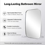 ANDY STAR Chrome Oblong Mirror, 30x48 Inch Polished Chrome Oval Mirror for Bathroom with Stainless Steel Metal Frame, Wall Mouned for Bathroom, Living Room, Entryway