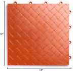 Big Floors RaceDeck Diamond Plate Design, Durable Interlocking Modular Garage Flooring Tile (Orange, 48 Pack of 12 x 12" Tiles)
