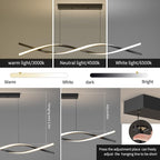 Modern Ceiling Chandelier Light, Acrylic Anti Flicker Pendant Lamp with Remote Control Dimmable 3 Color Mode & Brightness (Warm Cool Neutral Light) for Kitchen Bar Walnut