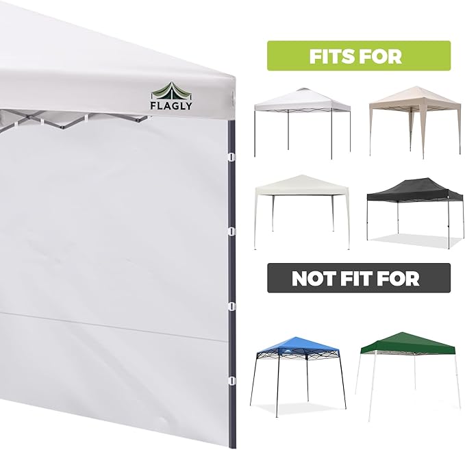 Instant Canopy Sidewalls for 12x12 Pop Up Canopy Tent, 300D Waterproof Material for Outdoor Events, Vendor Booths, and Privacy (Sidewalls Only, Canopy Not Included)(White, 12x12ft-4pcs)