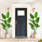Birds of Paradise Plant Artificial, 6FT Fake Plants Faux Banana Leaf Tree with 10 Banana Leaves, Lifelike Tall Fake Tropical Palm Indoor Silk Floor Plant in Black Pot for House,Office,Room,Home Decor