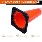 8 Pack 36 Inch Orange Reflective Traffic Cones, Large Black Base Safety Cones for Highway Construction, Crowd Control and Night Visibility (8, Orange, 36 Inch)