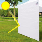 Eurmax USA Instant Canopy SunWall Camping Tent Tarp Shelter 8x8 Canopy Wall Sidewall, 1 Pack (White)
