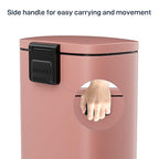 Arlopu 8/13.2 Gallon Step Trash Can, Stainless Steel Garbage Bin, Soft-Close Rubbish Bin with Removable Plastic Inner Bucket, Fingerprint-Proof, Lid Dustbin, Suit for Kitchen Home (Pink, 50L)